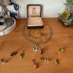 Original Juicy Couture necklace, bracelet, earrings and charms